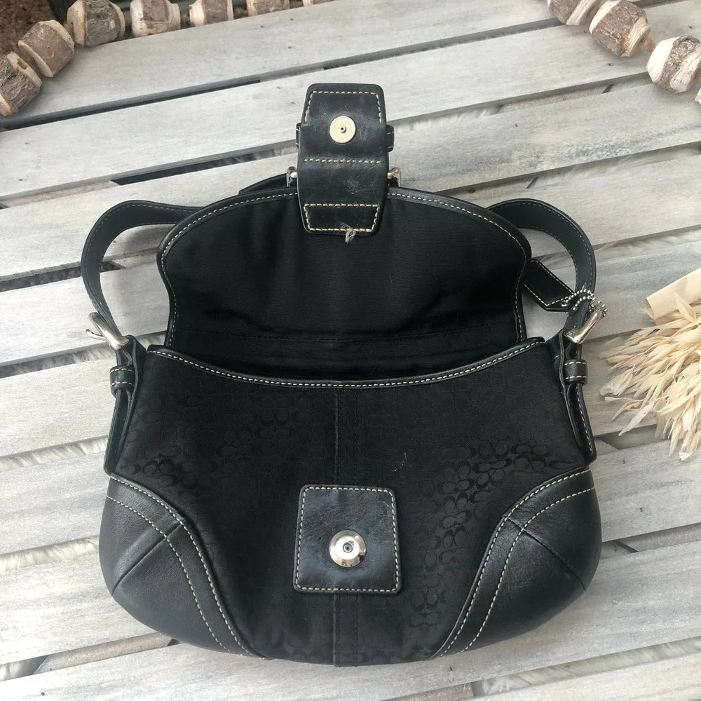 Vintage Y2K Coach Signature Black Soho Boho Purse Bag - Picture 4 of 10